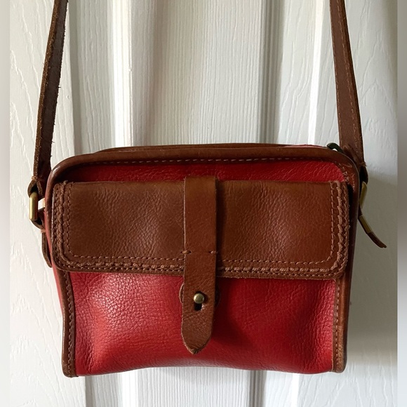 Madewell Small Crossbody Red Leather Purse Rectangle Minimalist Simple - Picture 15 of 15